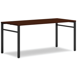 HON® Mod Table Desk With U-Legs, 29"H x 66"W x 30"D, Black/Traditional Mahogany