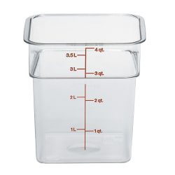Cambro Camwear 4-Quart CamSquare Storage Containers, Clear, Set Of 6 Containers