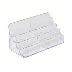Azar Displays 4-Tier Acrylic Business/Gift Card Holders, Clear, Pack Of 2 Card Holders