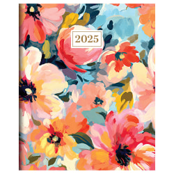 2025 TF Publishing Large Monthly Planner, 6-1/2" x 11", Impressed Flowers, January To December