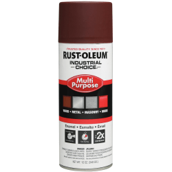 Rust-Oleum Industrial Choice 1600 System Multi-Purpose Enamel Spray Primer, 12 Oz, Flat Red, Case Of 6 Cans