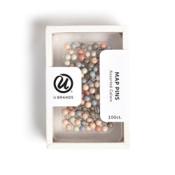 U Brands® Map Push Pins, Set In Stone, Set Of 100 Pins