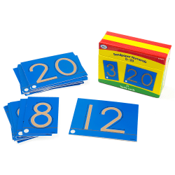 Didax Tactile Sandpaper Cards, Numerals 0-20, Grade K To 2, Set Of 21 Cards