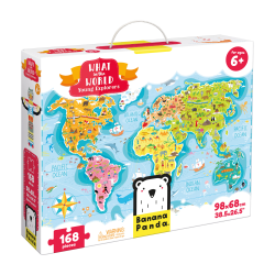 Banana Panda What In The World Young Explorers Jumbo Floor Puzzle, 168 Pieces, Age 6+