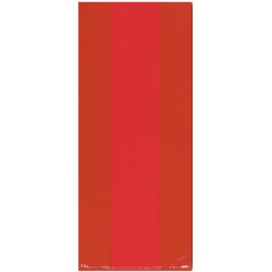 Amscan Plastic Treat Bags, Medium, Apple Red, Pack Of 100 Bags