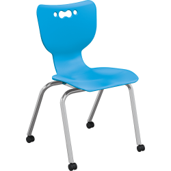 MooreCo Hierarchy Armless Caster Chair, 18", Blue