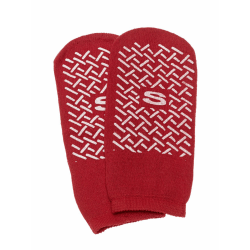 Medline Single-Tread Terry Cloth Slippers, Small, Red, Pack Of 48 Pairs