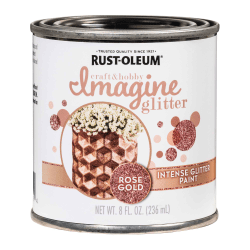 Rust-Oleum Imagine Craft and Hobby Glitter Paint, 8 Oz, Rose Gold, Pack Of 4 Cans
