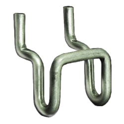 Azar Displays Galvanized Metal U Hooks For Pegboard And Slatwall Systems, 3/4"H x 1-1/8"W x 1/2"D, Pack Of 20 Hooks