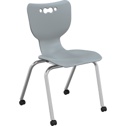 MooreCo Hierarchy Armless Caster Chair, 18", Gray