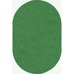 Joy Carpets® Kids' Essentials Oval Area Rug, Just Kidding™, 12' x 7'6", Grass Green