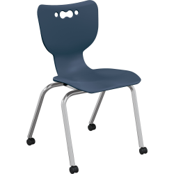 MooreCo Hierarchy Armless Caster Chair, 18", Navy