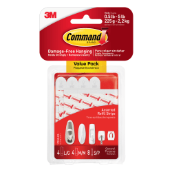 Command™ Mounting Strips, Damage-Free, Pack of 4 Pairs of Strips
