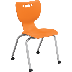 MooreCo Hierarchy Armless Caster Chair, 18", Orange