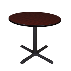 Regency Cain Round X-Base Breakroom Table, 29"H x 42"W x 42"D, Mahogany/Black