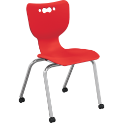 MooreCo Hierarchy Armless Caster Chair, 18", Red