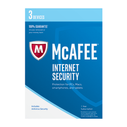 McAfee® Internet Security 2017, AntiVirus Software, 1-Year Subscription, For 3 PC And Apple® Mac® Devices, Product Key Card?