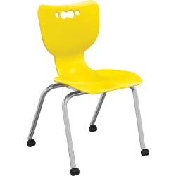 MooreCo Hierarchy Armless Caster Chair, 18", Yellow