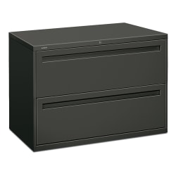 HON® Brigade® 700 42"W x 18"D Lateral 2-Drawer File Cabinet, Charcoal