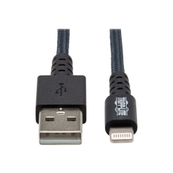 Tripp Lite Heavy Duty Lightning to USB Sync/Charge iPad iPhone Apple 10ft - First End: 1 x 8-pin Lightning Male Proprietary Connector - Second End: 1 x USB Type A Male - 60 MB/s - MFI - Nickel Plated Connector - Gold Plated Contact - Gray