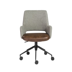 Eurostyle Desi Fabric Mid-Back Commercial Office Chair, Light Brown/Matte Black