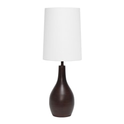 Simple Designs 1-Light Teardrop Table Lamp, 19-1/2"H, White Shade/Restoration Bronze Base