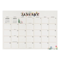 2025 TF Publishing Monthly Desk Calendar, 17" x 12", Floral, January 2025 To December 2025