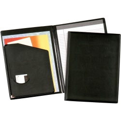 Cardinal Business Basic Desk Pad Holder - Letter - 9 1/2" x 12 1/2" Sheet Size - 100 Sheet Capacity - 1 Inside Front Pocket(s) - Vinyl, Polyvinyl Chloride (PVC) - Black - 14.08 oz - 1 Each