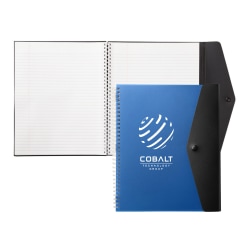 Custom 1-Color Repreve® Poly Snap Closure Notebooks With Divider & Back Pocket, 9" x 10-3/4", Wide Ruled, 100 Sheets, Assorted Colors, Box Of 60