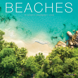 2026 Willow Creek Press Monthly Mini Wall Calendar, 7" x 7", Beaches, January To December, 53461