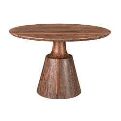 Coast to Coast Welby Solid Wood Round Dining Table, 30"H x 46"W x 46"D, Brownstone Nut Brown