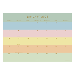 2025 TF Publishing Monthly Desk Calendar, 17" x 12", Super Stripe, January 2025 To December 2025