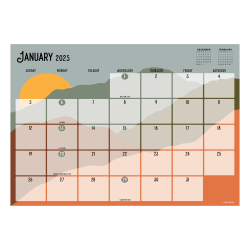 2025 TF Publishing Monthly Desk Calendar, 17" x 12", Landscapes, January 2025 To December 2025