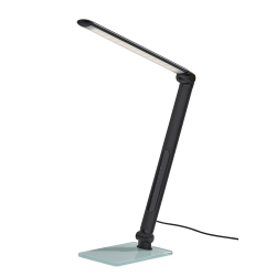 Adesso® Simplee Douglas LED Desk Lamp, 24"H, Matte Black Shade/Frosted Base