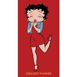 2026-2027 Willow Creek Press 2-Year Monthly Checkbook/Calendar, 3-1/2" x 6-1/2", Betty Boop, January 2026 To December 2027, 56493