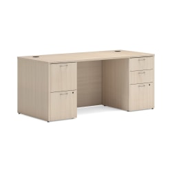 HON Mod 66"W Computer Desk, Desert Oak