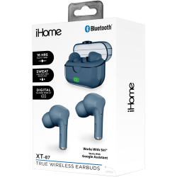 Bytech iHome XT-87 True Wireless Bluetooth In-Ear Earbuds, Blue, HMAUBE232BL