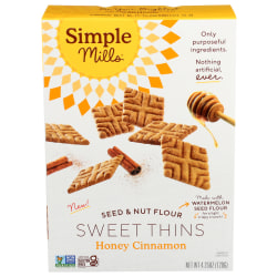 Simple Mills Seed And Nut Flour Sweet Thins, Honey Cinnamon, 4.25 Oz, Total Qty 6