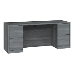 HON® 10500 Series 72"W 4-Drawer Pedestal Desk, Sterling Ash
