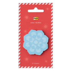 Post-it® Jingle Sticky Notes, Snowflake Design, 2" x 2", 1 Snowflake Shaped Cute Sticky Note Pad, 50 Sheets/Pad