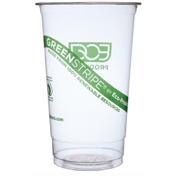 Eco-Products GreenStripe Cold Cups, 32 Oz, Clear, Pack Of 600 Cups