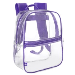 Trailmaker Mini Stadium Approved Backpack, 12"H x 10"W x 4"D, Clear/Purple
