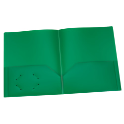 Oxford Poly 2-Pocket Portfolios, Letter Size, Green, Pack Of 25 Portfolios