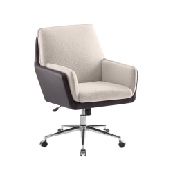 Linon Myra Adjustable Swivel Office Chair, Natural/Chrome