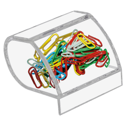 Kantek Acrylic Paper Clip Holder, 3" x 2 3/4" x 3 1/2", Clear
