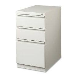 Lorell® 19-7/8"D Vertical 3-Drawer Mobile Pedestal File Cabinet, Light Gray