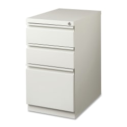 Lorell® 19-7/8"D Vertical 3-Drawer Mobile Pedestal File Cabinet, Metal, Light Gray