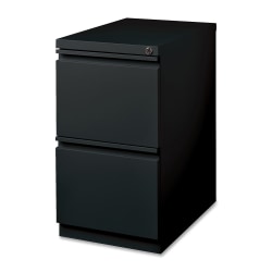 Lorell® 19-7/8"D Vertical 2-Drawer Mobile Pedestal File Cabinet, Metal, Black