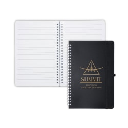 Custom 1-Color Junior Repreve® Ocean Recycle Notebooks/Journals, 5-3/4" x 8-1/4", Wide Ruled, 80 Sheets, Assorted Colors, Box Of 60