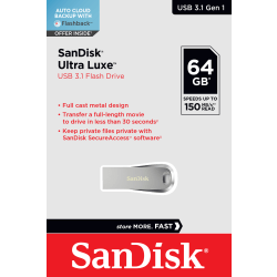 SanDisk Ultra Luxe USB 3.1, 64GB, Silver Metal